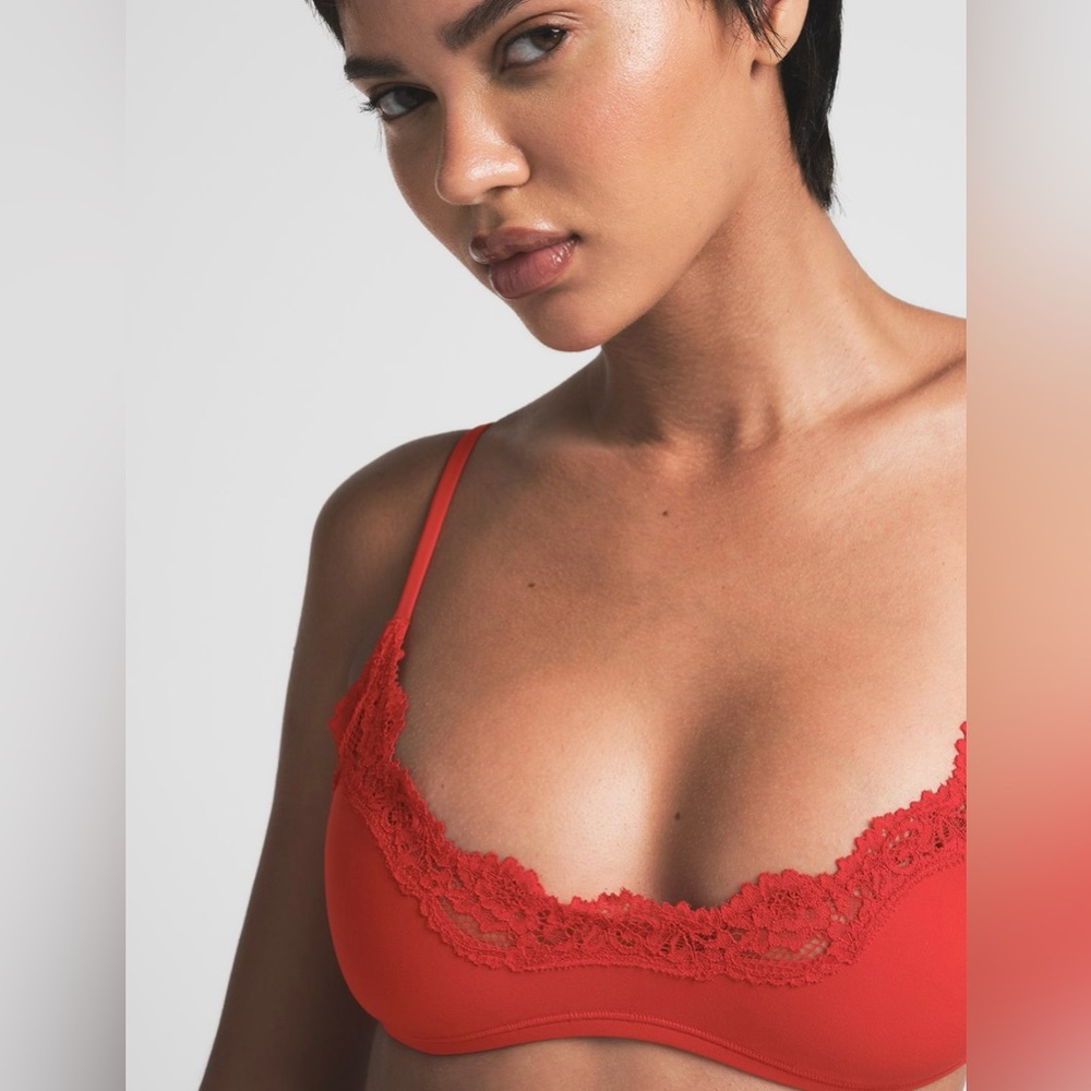 Skims-Fits Everybody Lace Scoop Bralette-NWT-Color-Taffy-Size 3x - Picture 10 of 13